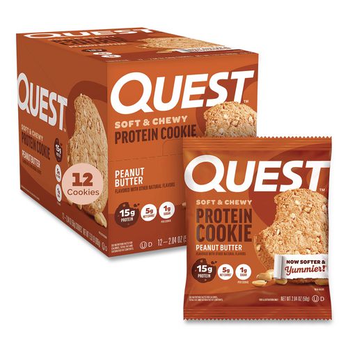 Gluten Free Protein Cookies, Peanut Butter, 2.04 oz Pack, 12/Box