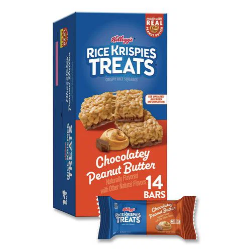 Rice Krispies Treats Crispy Rice Squares, Chocolatey Peanut Butter, 0.78 oz Bar, 14/Box