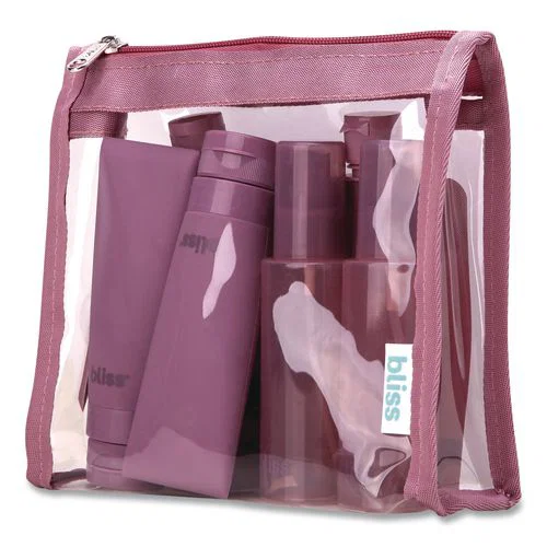 Travel Toiletry Bottle Set, Maroon