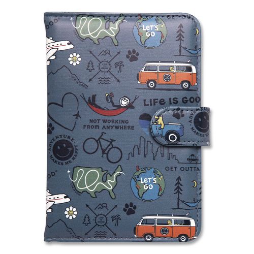 Passport Cover, 4.25 x 5.87, Vegan Leather, Multicolor Travel Print