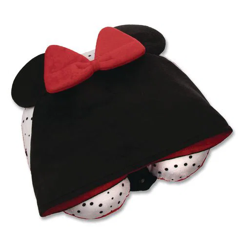 Minnie Mouse Hooded Neck Pillow, 11 x 3 x 10.5, Black/Red
