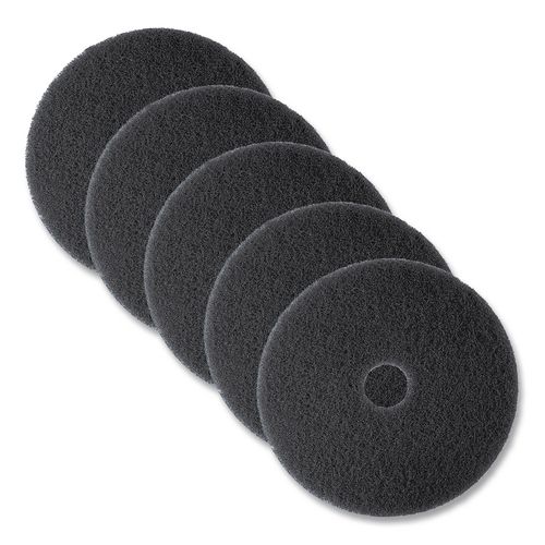 Low-Speed High Productivity Floor Pads 7300, 21" Diameter, Black, 5/Carton