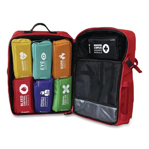Trauma Backpack, without AED, Pro, 6 Pieces, Fabric Case