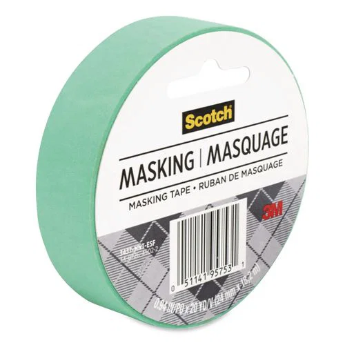Expressions Masking Tape, 3" Core, 0.94" x 20 yds, Mint Green