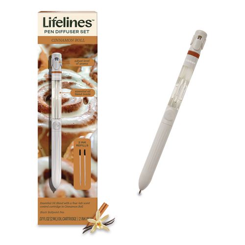 Essential Oil Blends Pen Diffuser, Cinnamon Roll Scent, White