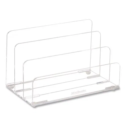 3-Compartment Acrylic Desk Organizer, 7" x 4" x 4", Clear