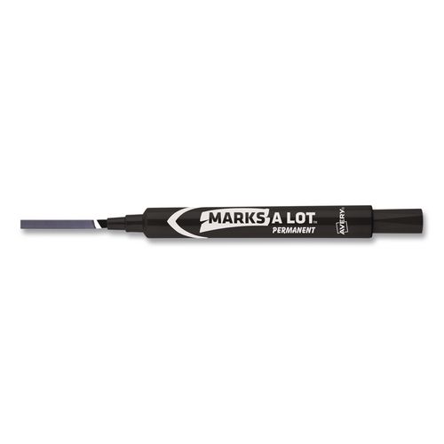 MARKS A LOT Tank Permanent Marker, Chisel Tip, Black