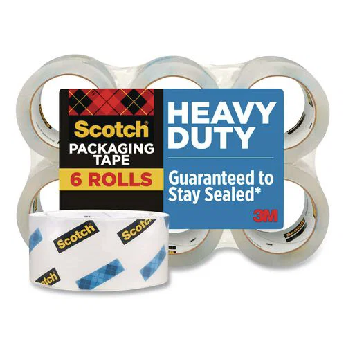 3850 Heavy-Duty Packaging Tape, 3" Core, 1.88" x 43.7 yds, Clear, 6/Pack