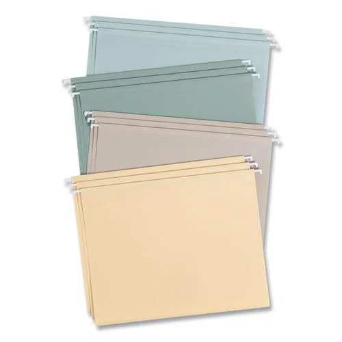 Poly Plastic Hanging File Folders, Letter Size, 1/5-Cut Tabs, Twilight Colors, 12/Pack