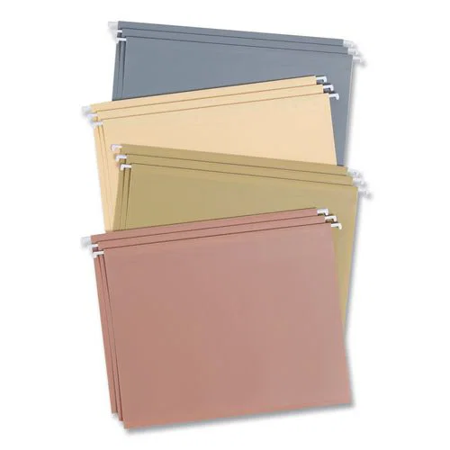 Poly Plastic Hanging File Folders, Letter Size, 1/5-Cut Tabs, Dawn Colors, 12/Pack
