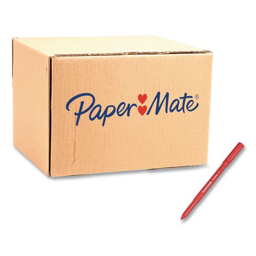 Write Bros. Ballpoint Pen, Stick, Medium 1 mm, Red Ink, Red Barrel, 12/Pack, 72 Packs/Carton