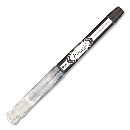 Finito! Porous Point Pen, Stick, Extra-Fine 0.4 mm, Black Ink, Black/Clear Barrel