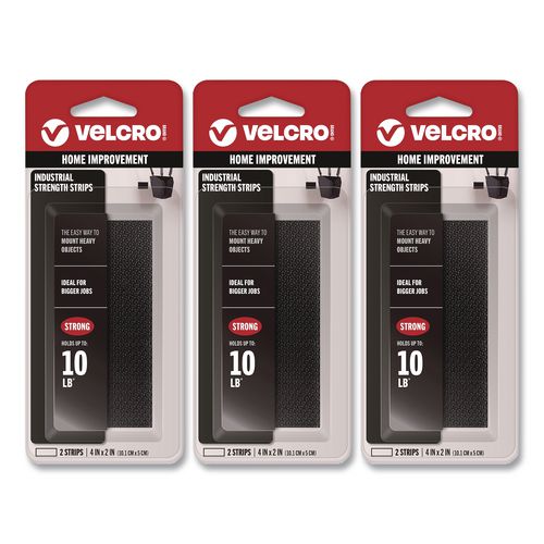 Industrial Strength Fastener, 2" x 4", 2 Strips/Pack, 6 Packs/Box