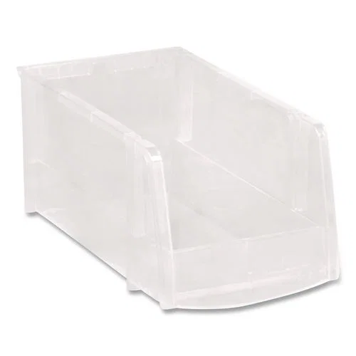 Stackable Storage Bin, 0.38 L, 3 x 4.5 x 7.5, Clear