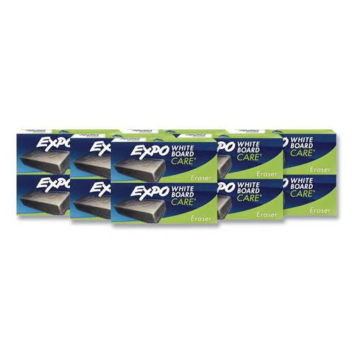 White Board CARE Dry Erase Eraser, 5.13 x 2.25 x 1.25, Charcoal, 12/Carton