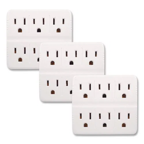Wall Mounted 6 Outlet Tap, 6 Outlets, White, 3/Pack