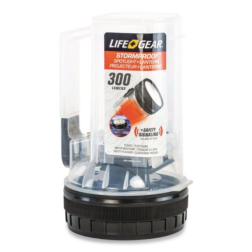 LifeGear AR Tech Spotlight and Lantern, 4 AA Batteries Included, Clear