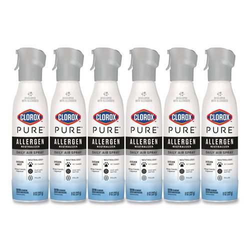 PURE Allergen Neutralizer Daily Air Spray, Ocean Mist, 8 oz Aerosol Spray, 6/Carton