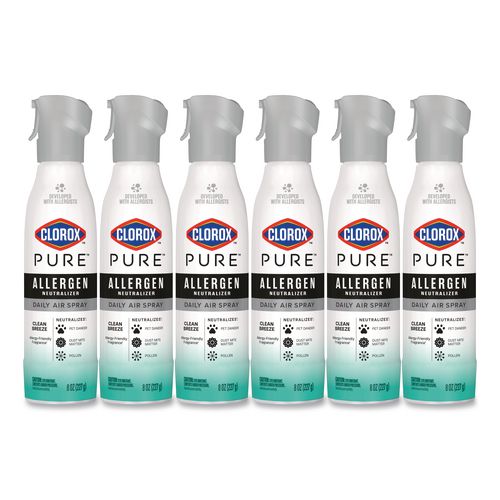 PURE Allergen Neutralizer Daily Air Spray, Clean Breeze, 8 oz Aerosol Spray, 6/Carton