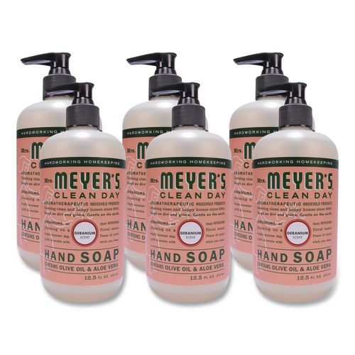 Clean Day Liquid Hand Soap, Geranium Scent, 12.5 oz, 6/Carton