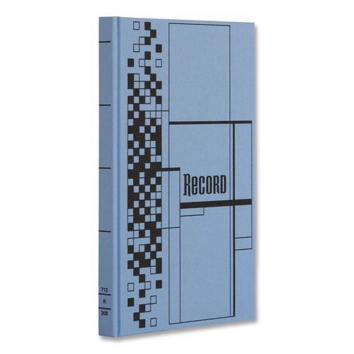 Record Ledger Book, Record-Style Rule, Blue Cover, 12.12 x 7.62 Sheets, 300 Sheets/Book