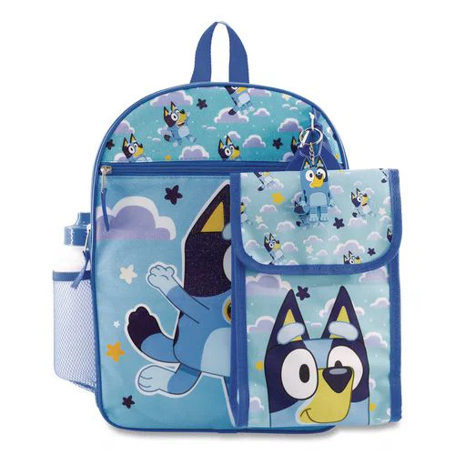 Kids Five-Piece Backpack Set, 11.5 x 4.5 x 16, Blue