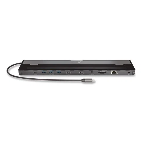 Dual-Display Docking Station, 2 HDMI/USB-A/USB-C/RJ45/SD/microSD/3.5 mm Audio, Black