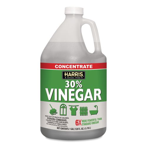 Harris 30 Percent Vinegar Multi-Purpose Cleaner, Unscented, 128 oz Bottle, 4/Carton