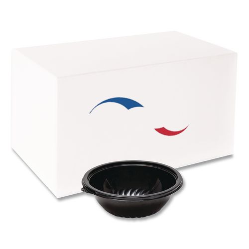 Pack n' Serve Serving Bowl, 48 oz, 9" Diameter, Black, Plastic, 50/Carton