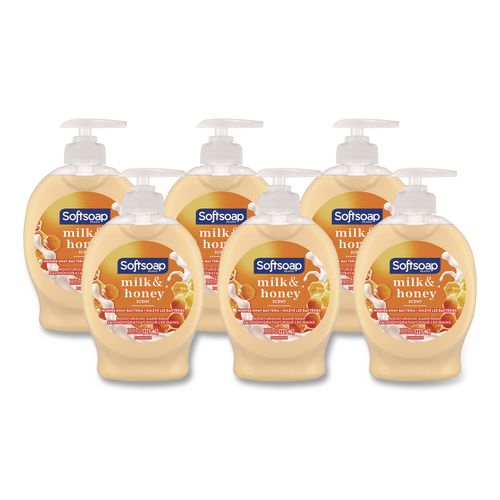 Liquid Hand Soap Pumps, Milk and Honey Scent, 7.5 oz, 6/Carton