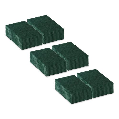 90-96 Medium Duty Hand Cleaning Pad, 6" x 9", Green, 20/Pack, 3 Packs/Carton