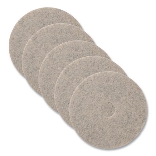 Combo Burnishing Pads, 19" Diameter, Tan, 5/Carton