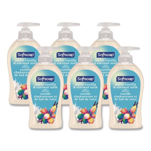 Liquid Hand Soap Pumps, Vanilla and Coconut, 11.25 oz, 6/Carton