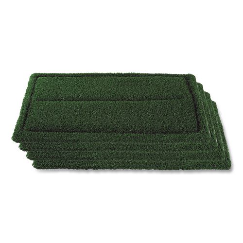 TurfScrub Brush Floor Pad, 14 x 20, Green, 4/Carton