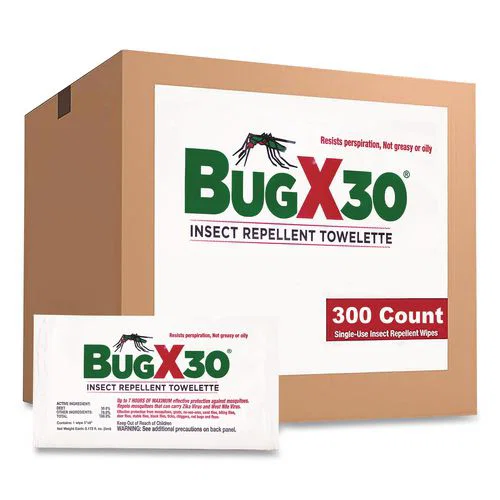 BugX30 Insect Repellent DEET Wipes, 300 Wipes