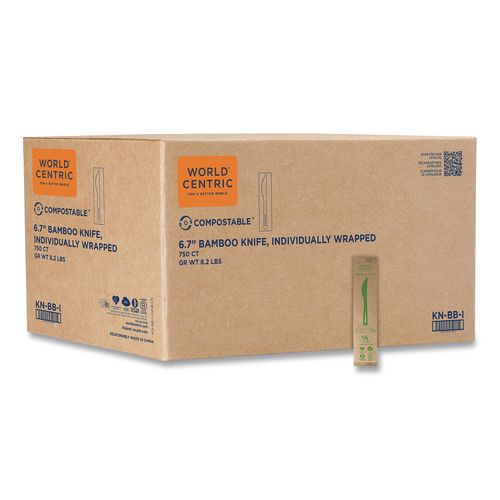 Bamboo Cutlery, Knife, Paper, Natural, 750/Carton