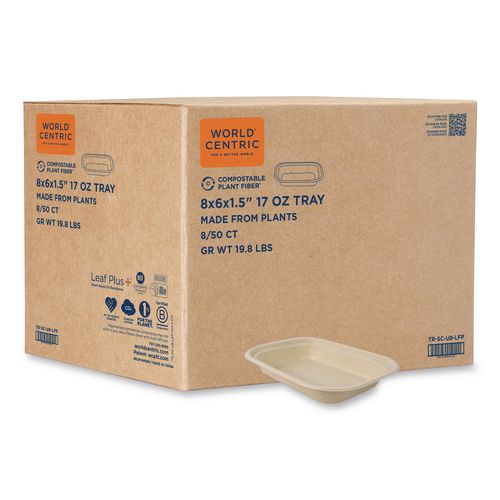Fiber Containers, 17 oz, 6.02 x 8.02 x 1.5, Natural, Sugarcane Fiber, 400/Carton