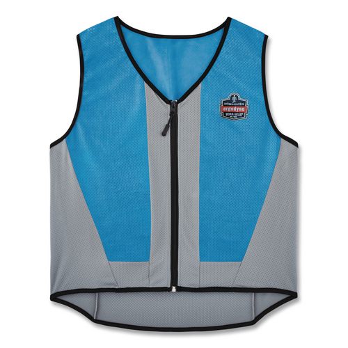 Chill-Its 6667 Wet Evaporative PVA Cooling Vest with Zipper, PVA, Small, Blue