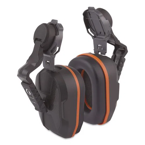 Skullerz 8881 Non-Conductive Hard Hat Mounted Earmuffs, Dielectric, 25 to 27 dB NRR, Gray