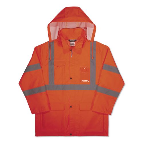 GloWear 8376K Lightweight HV Rain Suit, Small, Orange