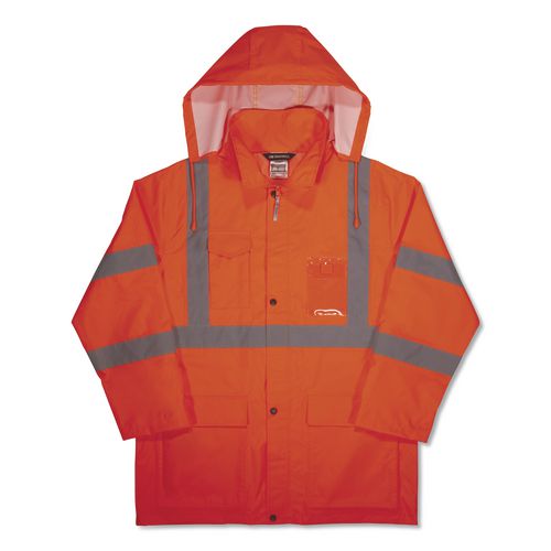 GloWear 8376K Lightweight HV Rain Suit, 3X-Large, Orange