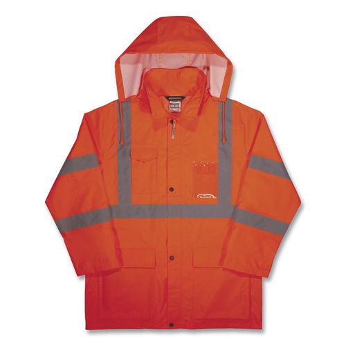 GloWear 8376K Lightweight HV Rain Suit, 5X-Large, Orange