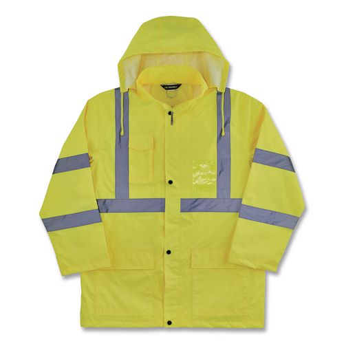 GloWear 8376K Lightweight HV Rain Suit, 3X-Large, Lime