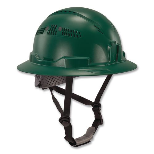 Skullerz 8964-MIPS Full Brim Safety Helmet with MIPS Protection - Type 2, Class C, Vented, 6-Point Ratchet Suspension, Green