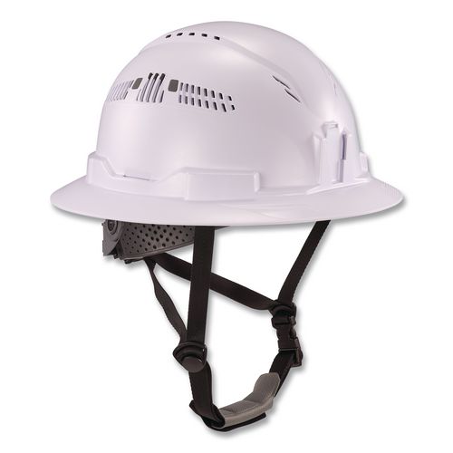 Skullerz 8964-MIPS Full Brim Safety Helmet with MIPS Protection - Type 2, Class C, Vented, 6-Point Ratchet Suspension, White