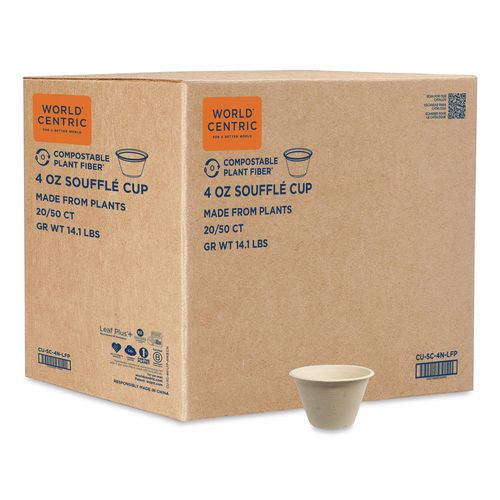 Fiber Portion/Souffle Cups, 4 oz, Natural, 1,000/Carton