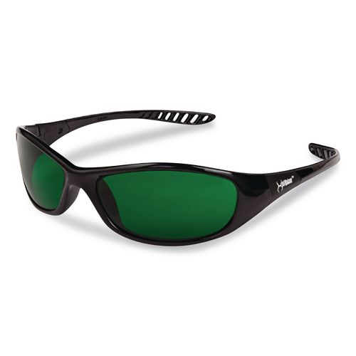Hellraiser Safety Glasses, Black Full Frame, Green Shade 3 VLT Dual Lens