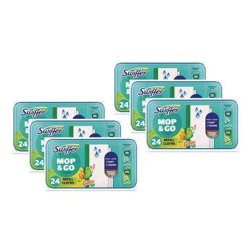 Wet Refill Cloths, 8 x 10, Gain Original Scent, White, 24/Box, 6 Boxes/Carton