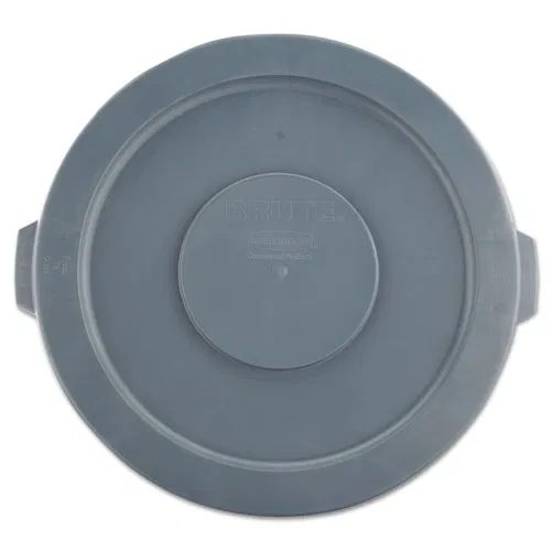 BRUTE Self-Draining Flat Top Lids for 32 gal Round BRUTE Containers, 22.25" Diameter x 1.63"h, Gray