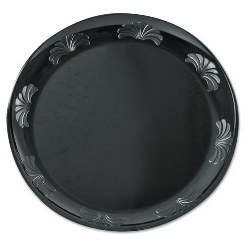 Designerware Plastic Plates, 7.5" dia, Black, 10/Pack, 18 Packs/Carton